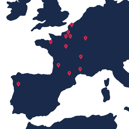 Carte des implantations I.C.E. group en Europe